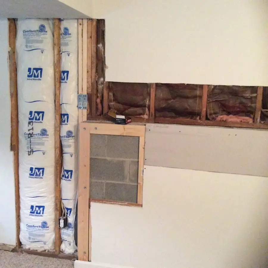 Wall insulation replacement during Basement Flood Cleanup in Bolingbrook